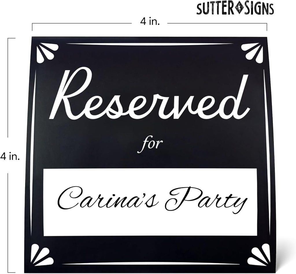 Reserved For Table Signs 20 Pack | Table Tent Place Cards for Weddings, Restaurants, Events