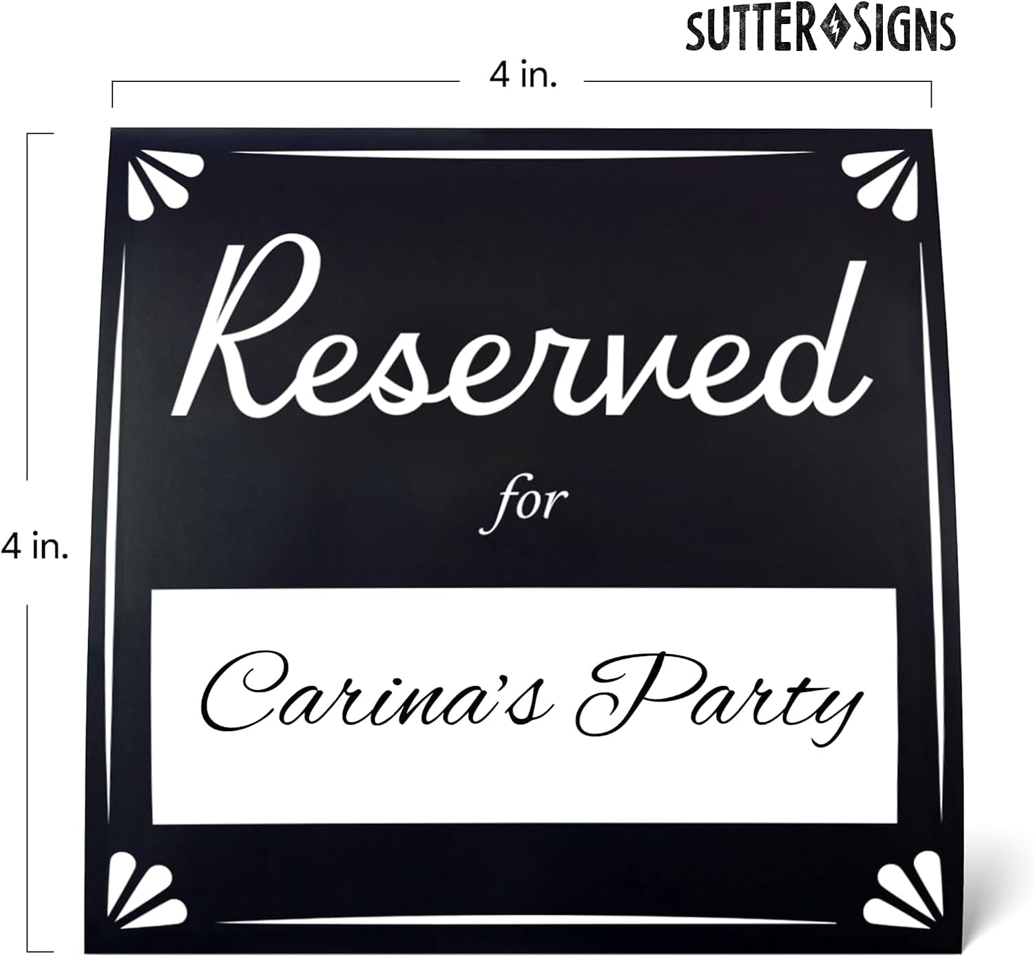 Reserved For Table Signs 20 Pack | Table Tent Place Cards for Weddings, Restaurants, Events
