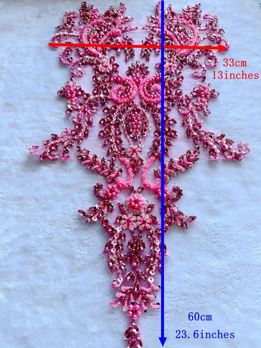 Handmade Bodice Rhinestones Applique Sewing Glass Beads Big Stones Crystal Tr...
