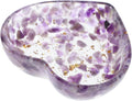 SECFOU Heart Shaped Resin Candle Base with Natural Crystal and Unique Texture, Versatile and Built to Last Decorative Bowl for Office and Living Room Candle Holder