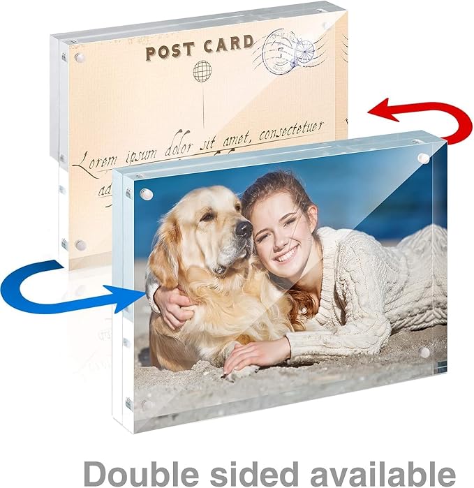 TWING 5x7 Acrylic Frame,75 Cases (20 Pack/Case) Pallet Package for Small Business,12+12MM Thicker Double Sided Acrylic Frame,Freestanding Clear Picture Frame for Desktop Display