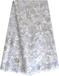 african lace fabric 5 yards sequins 2-color embroidery, main product view