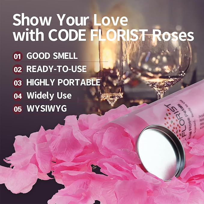 CODE FLORIST 1100 PCS Pink Silk Rose Petals for Valentine's Day,Romantic Night,Wedding,Proposal Anniversary Flower Decorations(Separated,Scented)
