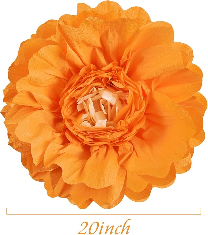 SUNBEAUTY Giant Colorful Paper Flowers Party Decorations 20" Large Fiesta Bulletin Board Tissue Pom poms Room Wall Decor for Birthday Wedding Bridal Babyshower Backdrop Hanging Tea Party Supplies
