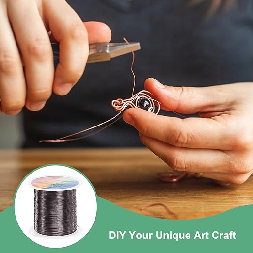 2-Rolls 0.3mm Jewelry Wire, 28 Gauge 328FT Craft Wire Copper Beading Wire for Jewelry Making/Planting/Weaving/DIY Crafting, Soft Metal Wires [100M, Metallic Black]