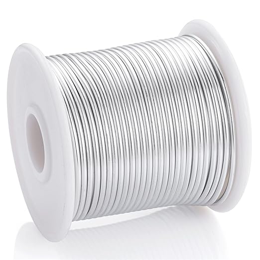 12 Gauge Sliver Aluminum Craft Wire (105FT) - Anodized for Jewelry Making, Beading Floral, Plant Gardening, Sculpting & Modeling Craft Wire (Sliver #1, 2mm)