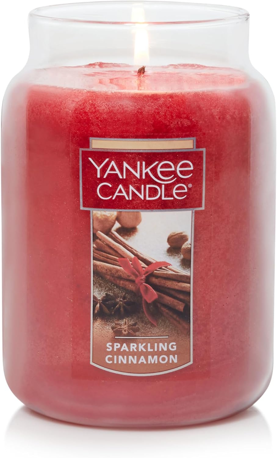 Yankee Candle Sparkling Cinnamon Scented Classic 22oz Large Jar Single Wick Candle Over 110 Hours of Burn Time