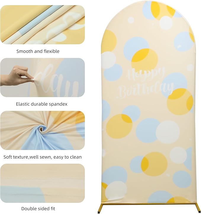 Wedding Arch Cover 6.6FT Spandex Arch Backdrop Cover Stretchy Backdrop for Wedding Birthday Party Decoration Baby Shower
