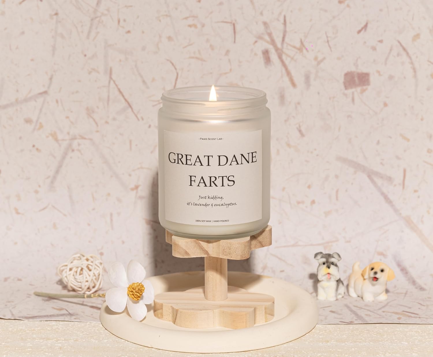 Great Dane Gifts, Great Dane Decor, Dog Farts Candle, Dog Mom Gifts for Women - Lavender & Eucalyptus, Crafted by Natural Soy Wax & Natural Essential Oils, 7OZ