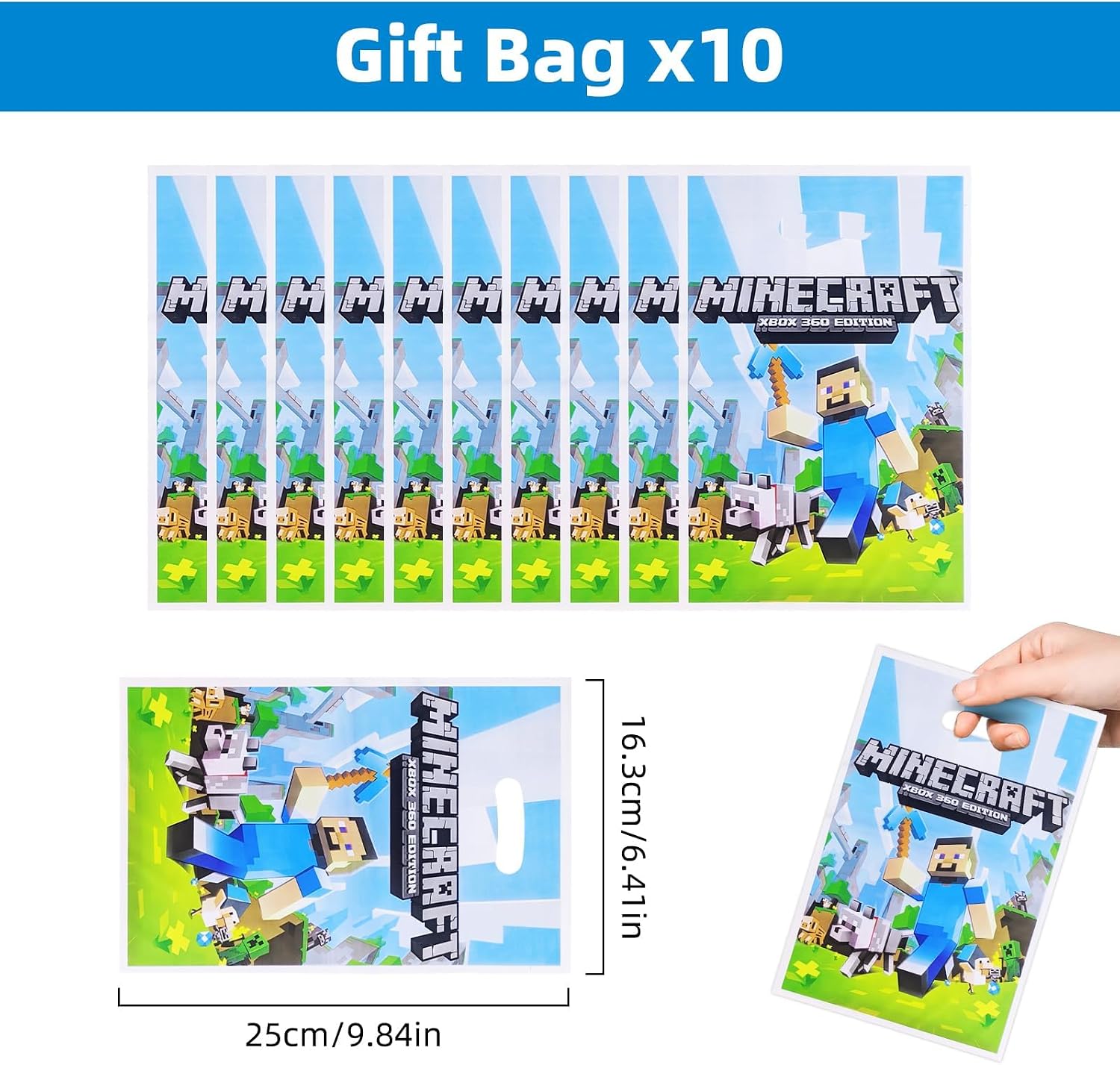 For Pixel Style Birthday Party Supplies, 90pcs Party Favors for , Includes 50 Stickers, 10 Gift Bags, 10 Wristbands, 10 Keychains, 10 Badges.