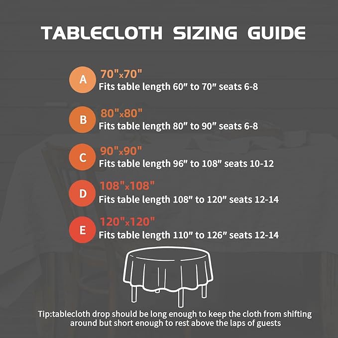 EVERLY 100% Pure Linen Round Tablecloths 70Inch Round Machine Washable Tablecloths for Thanksgiving,Decorative Halloween,Buffet Parties,Picnic,Events,Weddings and Restaurants-Natural Linen