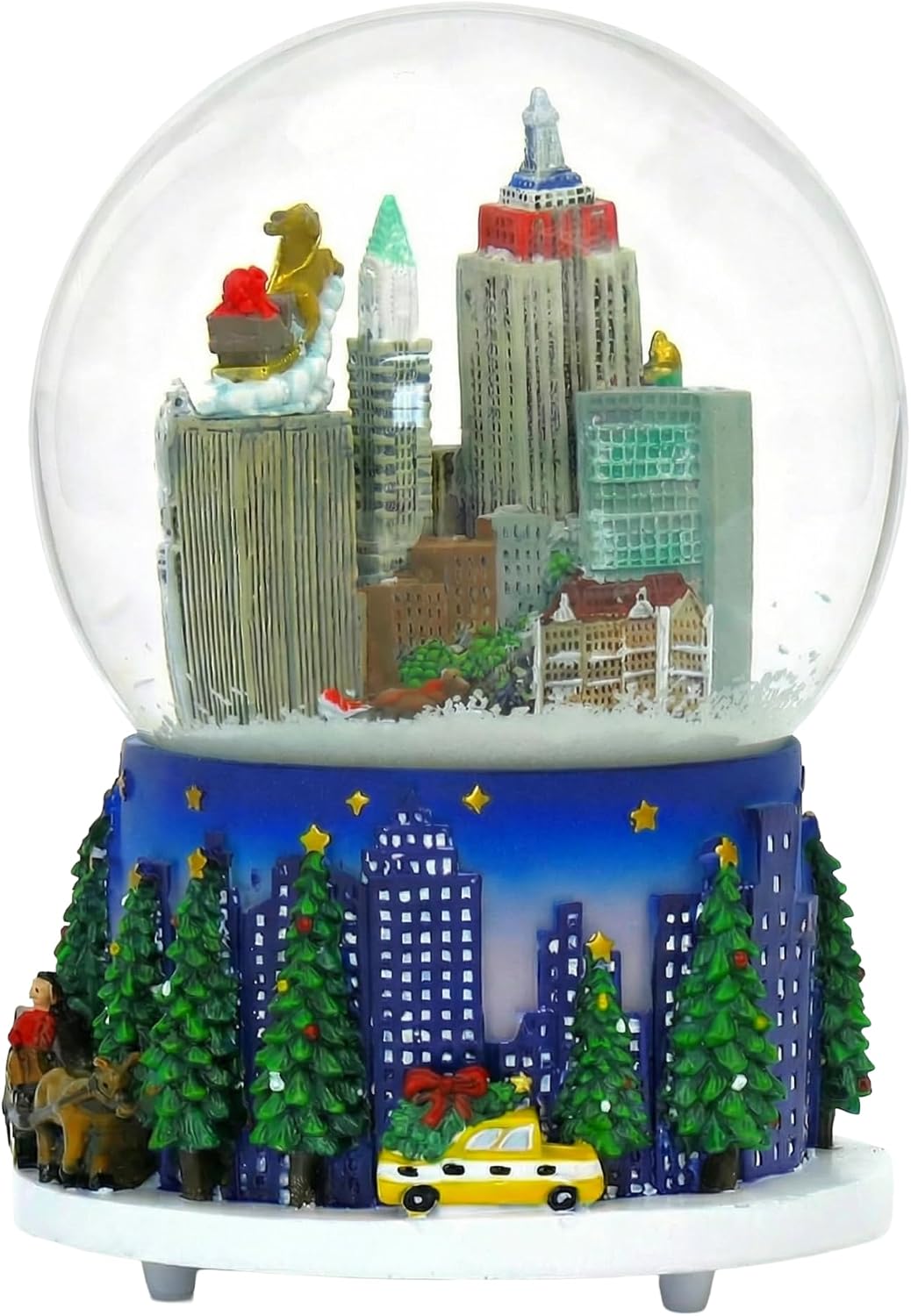 Musical New York City Christmas Snow Globe Rockefeller Center Skyline NYC Snow Globes