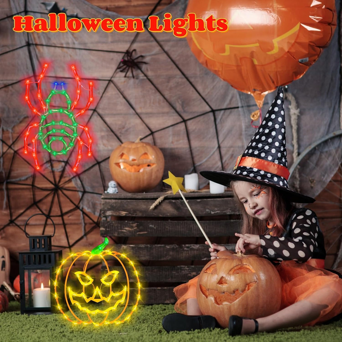 TRWYMZ Halloween Decorations - 16" Halloween Window Silhouette Lights