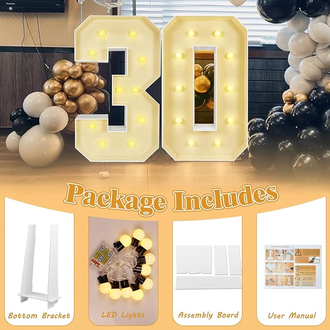 Marquee Light Up Letters: 3FT Large Decorative Signs for Party Decorations Baby Shower Birthday Wedding Engagement Anniversary, 3 Feet Tall Pre-Cut DIY Foamboard Letter P - Easy to Assemble