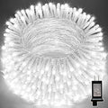 LAMPHOME 33ft Christmas Decorative Mini Lights, 100 LED Transparent Wire Fairy Starry String Lights Plug in, 11 Lighting Modes, for Indoor Outdoor Xmas Tree Wedding Party Decoration (White)