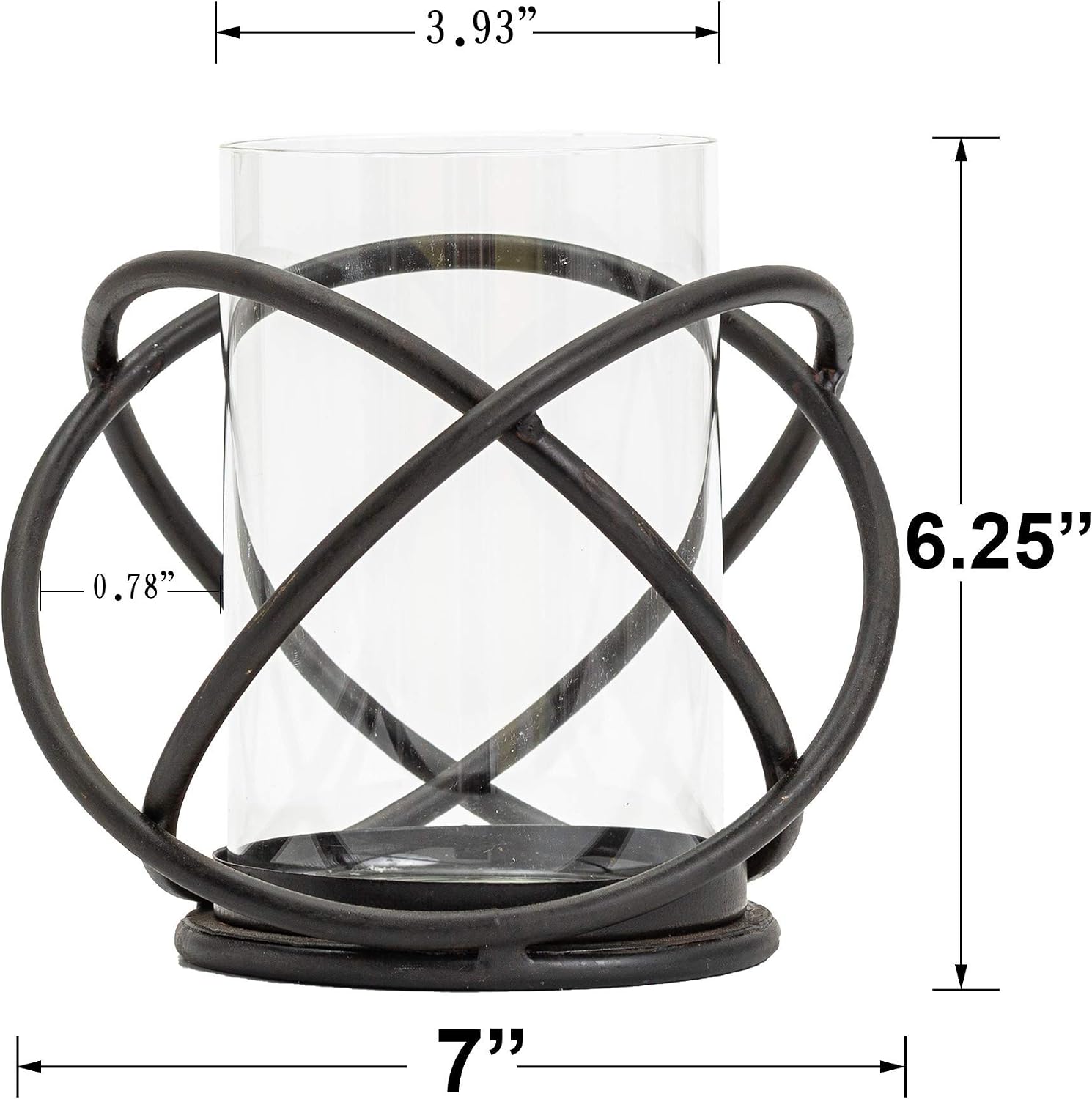 Decorative Candle Holder with Removable Glass Hurricane for Wedding Decorations, Parties, or Everyday Home Decor