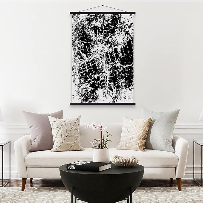 24x36 24x18 24x30 Poster Frame, Magnetic Wood Frame Frames for Photo Picture Canvas Artwork Wall Hanging (1 Pack, 24", Black)