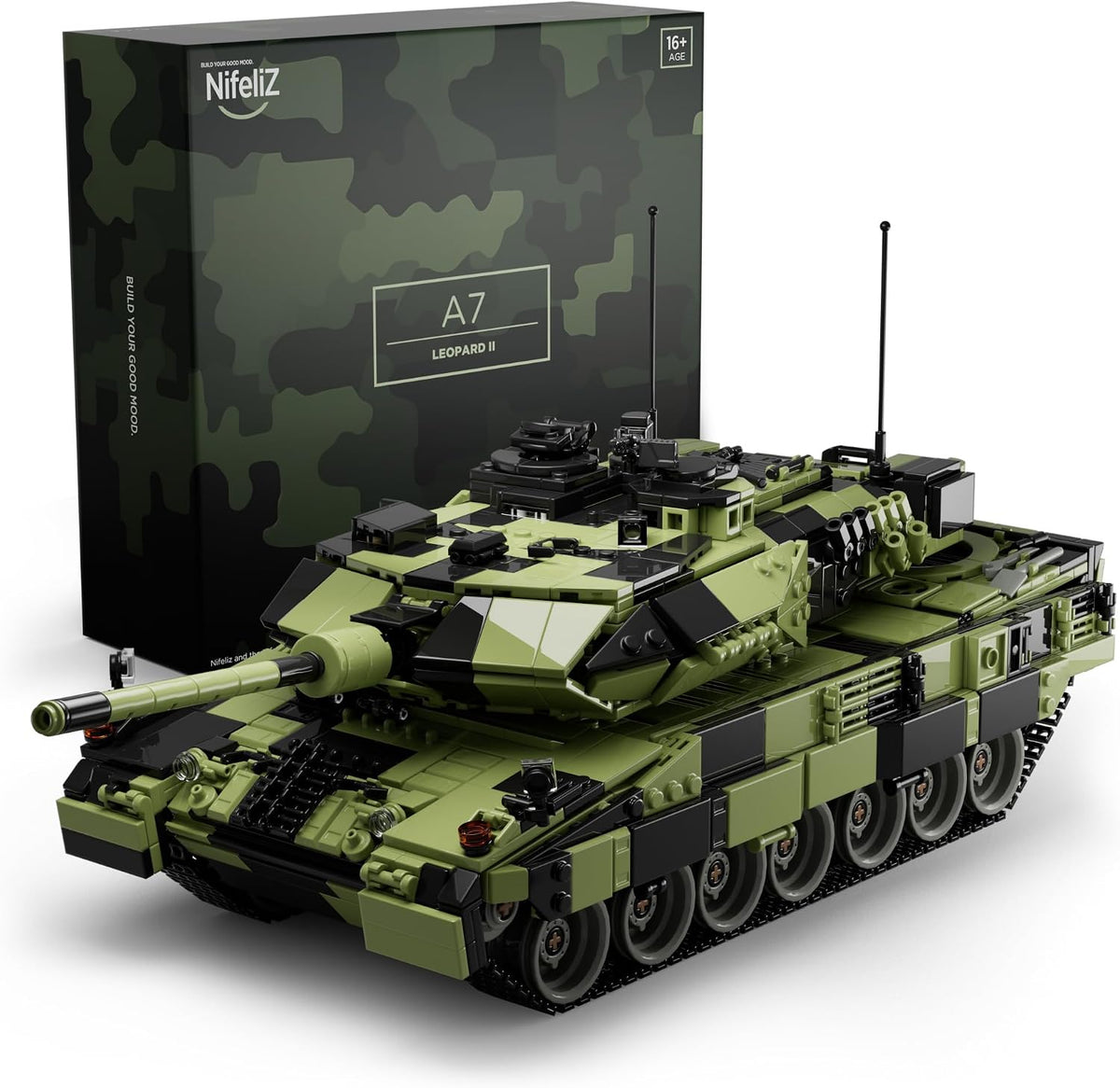 nifeliz leopard 2 a7 tank building set, military, main product view