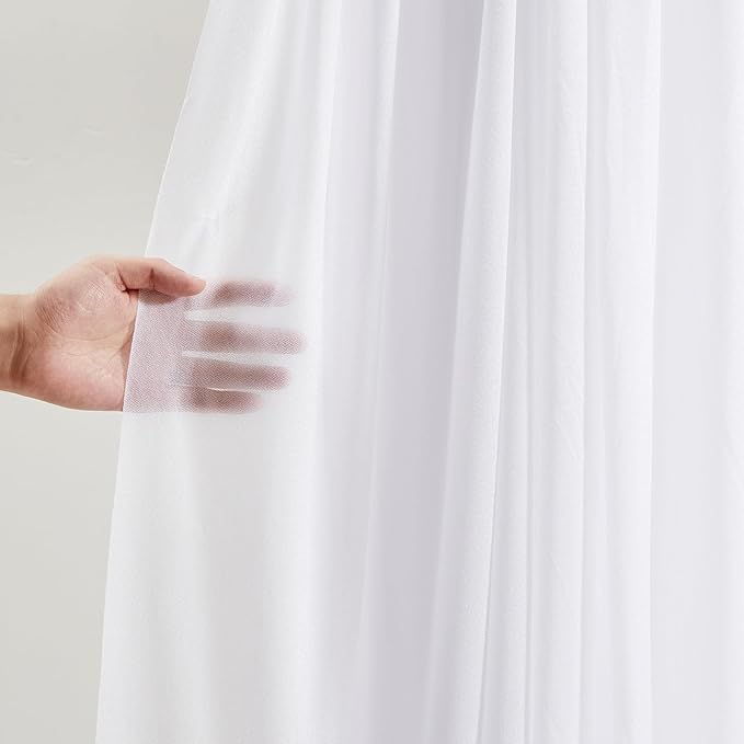 Wedding Arch Draping Fabric 1 Panel 30" X 20FT Sheer Arch Drapes Fabric White Backdrop Curtains for Wedding Arbor Ceremony Birthday Party