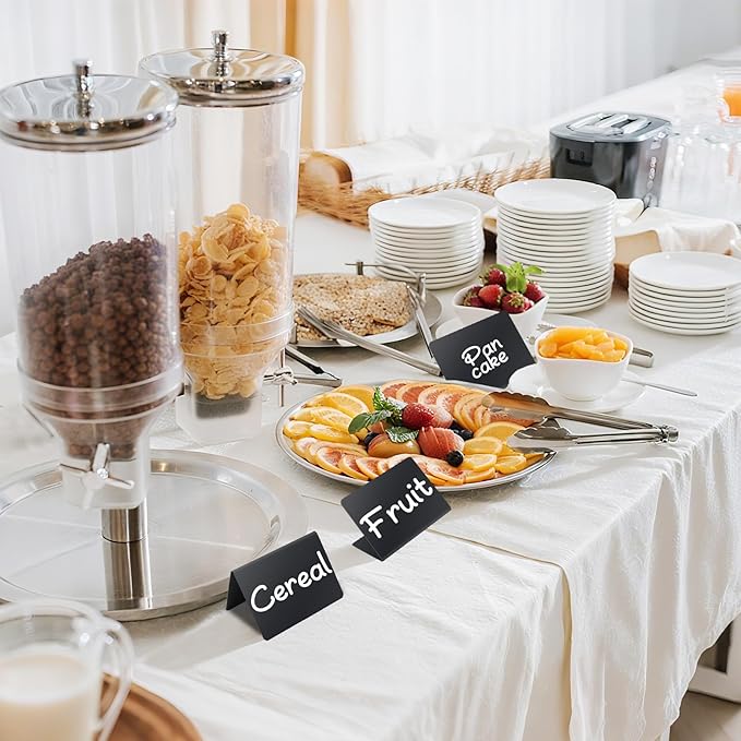 12PCS Mini Chalkboard Signs, 4"x3" Food Labels for Party Buffet, Reusable Table Sign Chalk Board for Weddings, Birthday Parties, Message Board Signs and Event Decoration
