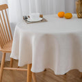 NLMUVW Linen Tablecloth for Round Table 48 Inch Linen Textured Table Cloth Water Resistant Farmhouse Table Cover for Kitchen Dining Cafe Coffee, 48 Inch
