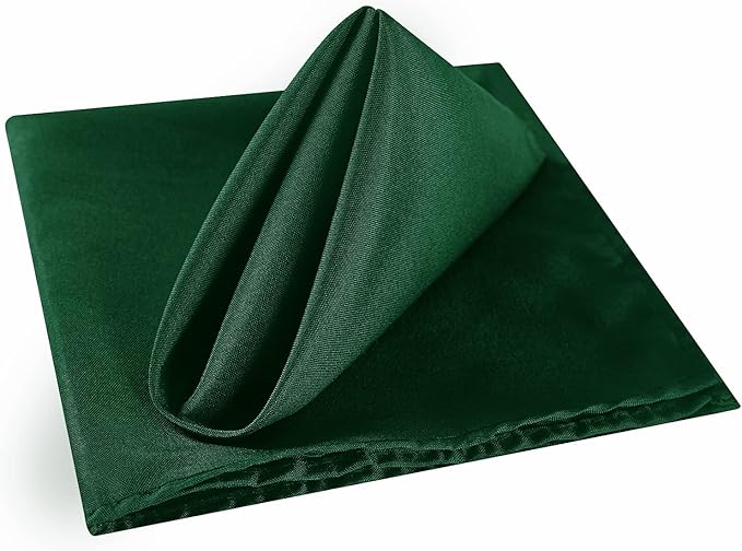 Cloth Napkins 17x17 inch Washable Polyester Dinner Napkins Soft Table Napkins for Wedding Party Dining Banquet(Hunter,100PCS)