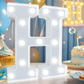 Pooqla LED Marquee Letter Lights, Warm White and Cool White Decorative Lighted Letters, Light Up Alphabet Letters for Boys Girls, Party, Wedding, Bar, Night Light, Birthday Decoration, Letter H
