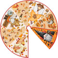 15 Inch Mini Halloween Tree Skirt Fall Thanksgiving Day Tree Skirt Small Reversible Double Sided Print Mat Holiday Party Supplies for Home Tabletop Christmas Tree Decoration