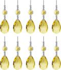 10pcs Crystal Prisms Chandelier Yellow Ornament Pendants Rainbow Maker 38mm Drop Prism Hanging Prisms for Wedding Party Chrismtmas Decoration DIY Jewelry