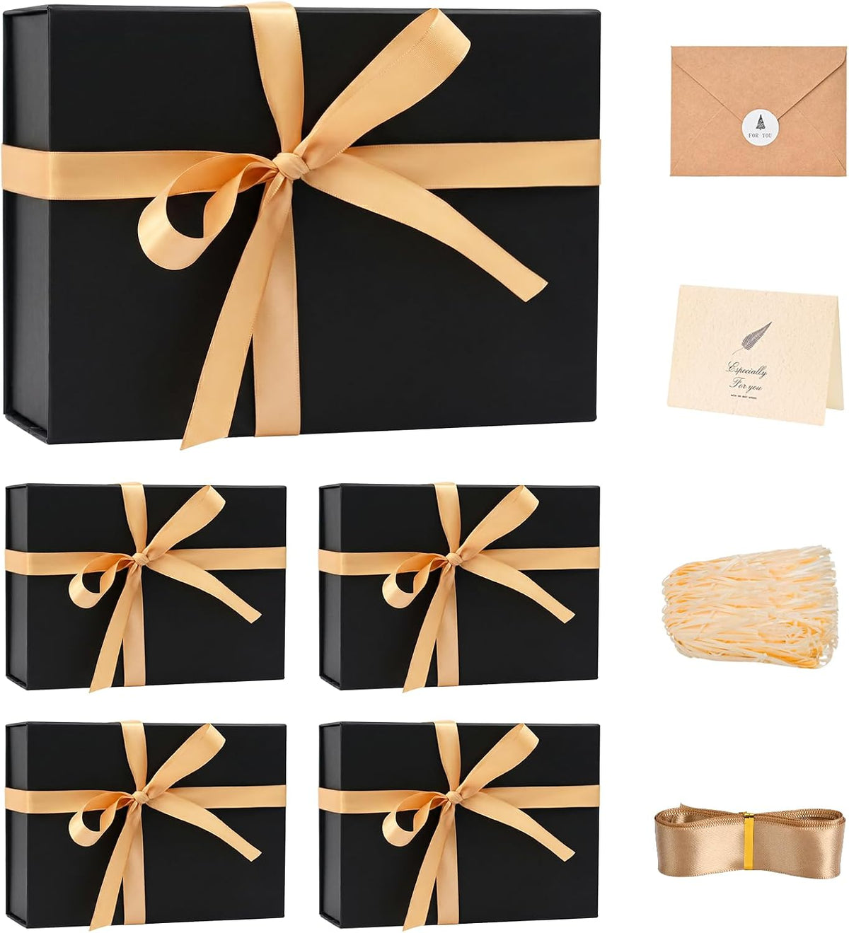 9.5"x7"x3.5" black gift boxes with magnetic lids for, main product view