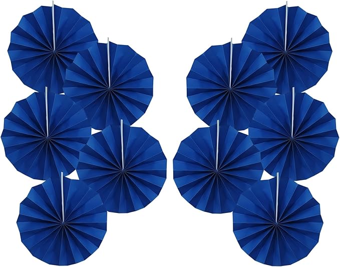 Blue Birthday Decorations,DIY Blue Paper Fans Hanging Decoration ,Party Decorations for Adults 8in, Royal Blue Birthday Decorations,Baby Shower Decorations 30 Color DIY Set (Navy Blue)