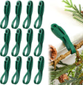 Relaxweex 12 Pcs Garland Hanger for Mantle No Drill Garland Hangers Hooks Wreath Ties Fireplace Stocking Holder Stretchable Silicone Adhesive Straps for Door Frame Stairways (Green)