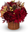 hydrangea 13.8" fall flowers arrangement in baskets pot, main product view