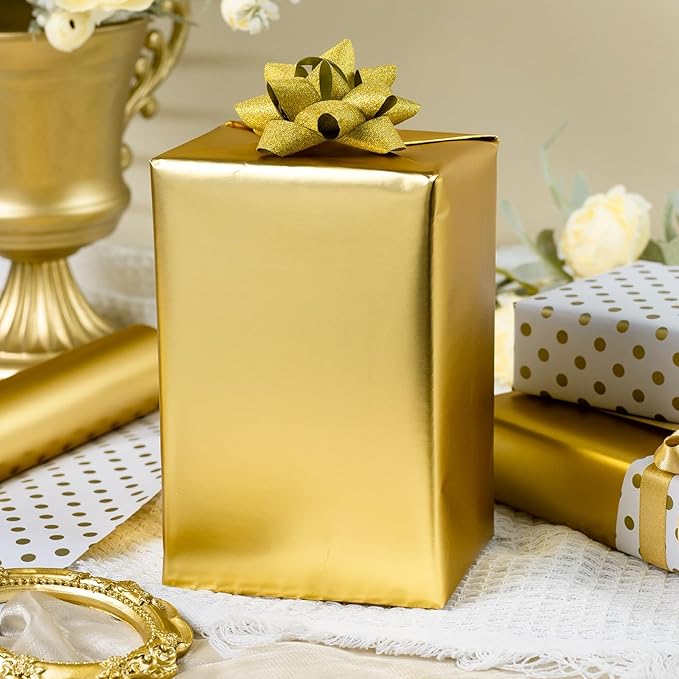 Garbendy Gift Wrapping Paper Roll-Solid Color Pearly-Lustre Paper,Perfect for Wedding, Valentine's Day,Birthday, Christmas,Baby Shower, Party - 17 Inch X 33 Feet