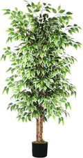 gtidea 6ft artificial ficus tree with real wood, main product view