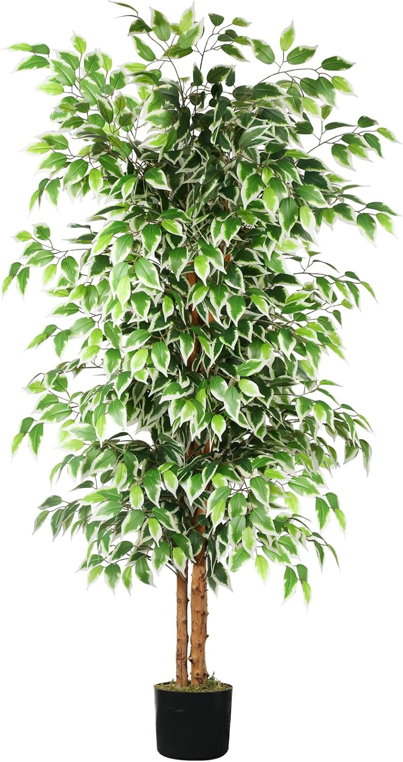 gtidea 6ft artificial ficus tree with real wood, main product view