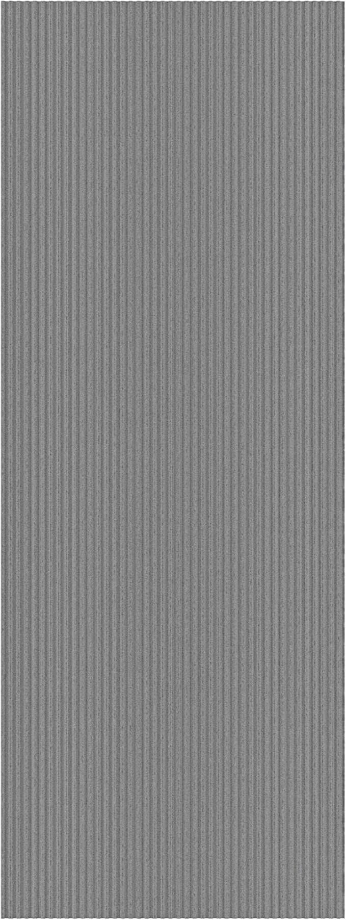 Ottomanson 2' x 22' Hallway Runner with Scraper Pile Extra Durable Non-Slip Rug Mat for Indoor & Outdoor Use - Ideal for Kitchen, Entryway, Patio & Garage - High-Traffic Carpet, Gray