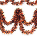 Halloween Tinsel Garland - 33 Ft Shiny Metallic Tree Garland Glitter Tinsel Hanging Twist Hanging Decorations for Halloween Party Holiday Supplies (Orange,Black)