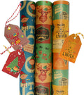 vintage kraft christmas wrapping paper – 3 retro, main product view