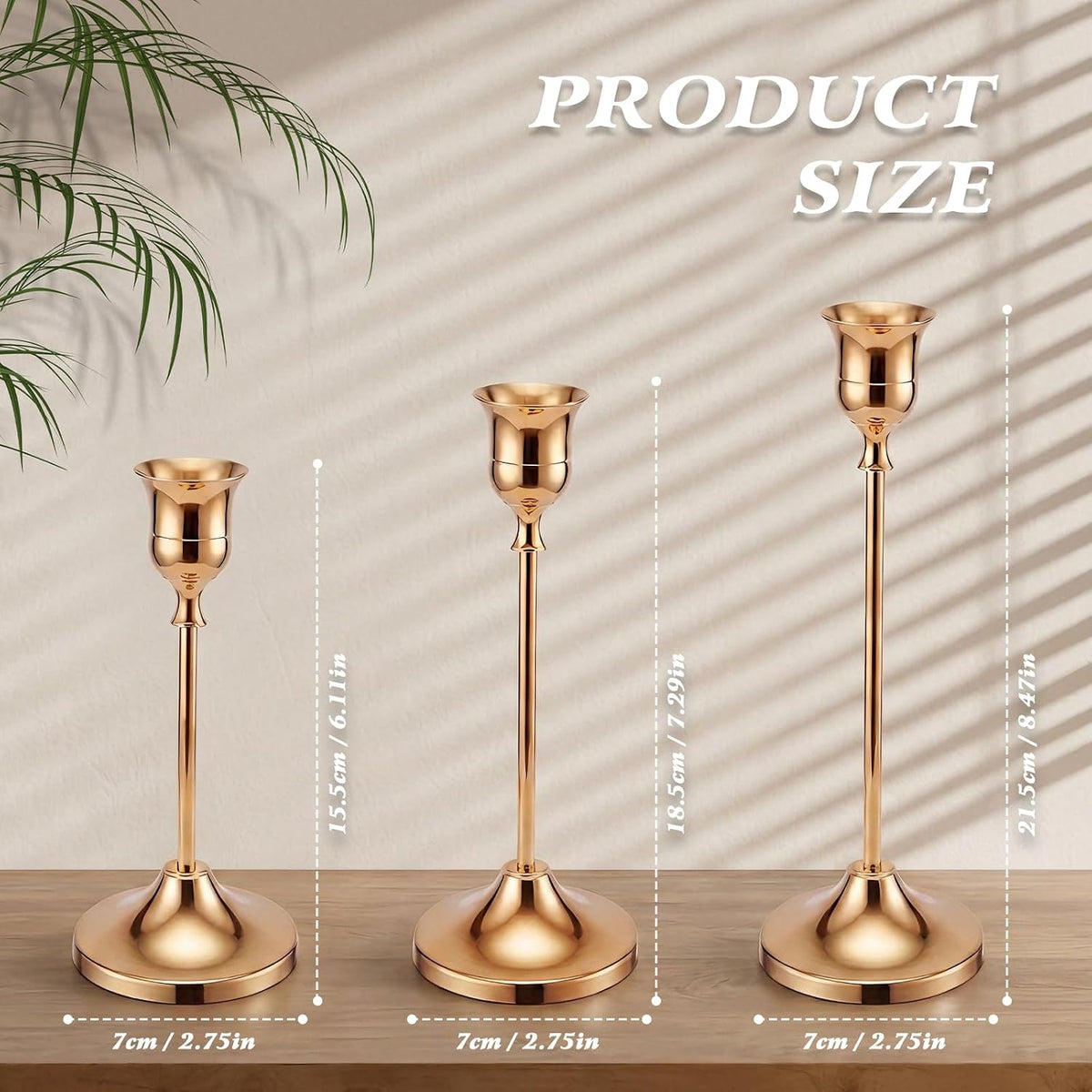 24Pcs Gold Taper Candle Holders Set, Vintage Tabletop Candle Holder