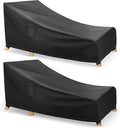 Chaise Lounge Covers Outdoor Waterproof, Heavy Duty Patio Furniture Covers, Fits up to 78L x 34W x 32H inches, 2 Pack, Black