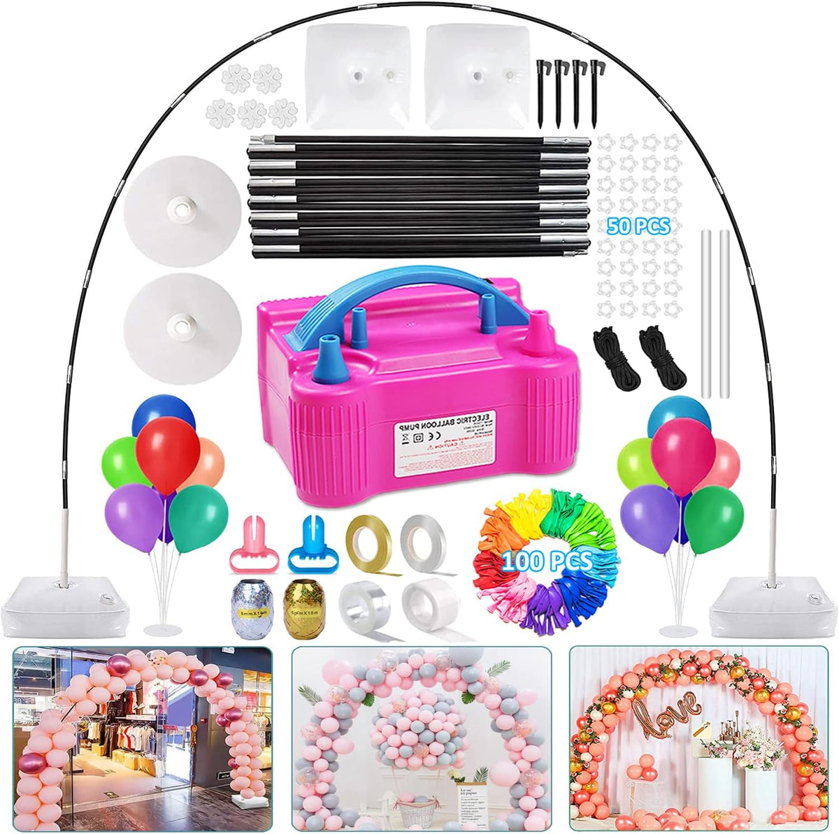 balloon arch kit and balloon pump electric, 10ft, main product view