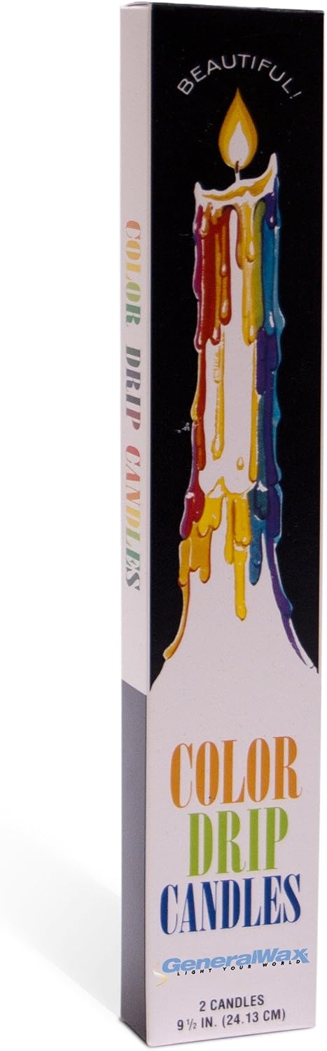 Color Drip Candles, 3-Pack (6 candles total), Unscented