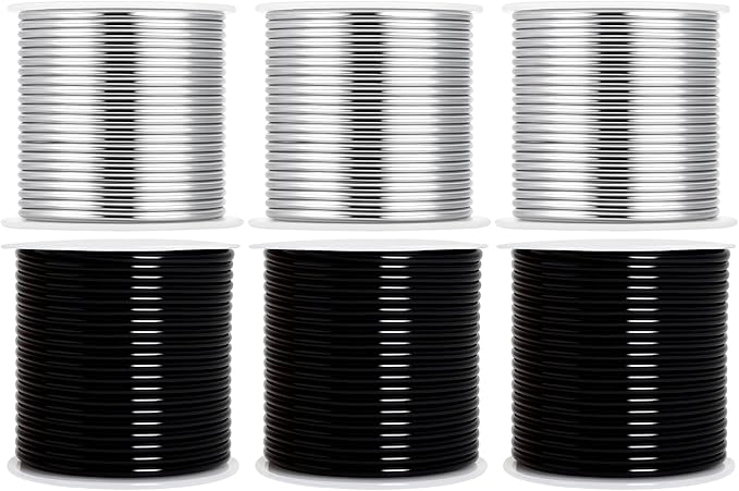 Mandala Crafts 10 Gauge Anodized Aluminum Craft Wire for Jewelry Making - 120 FT Colored Flexible Silver Black Wire - Bendable for Bonsai Armature Crafting Sculpting