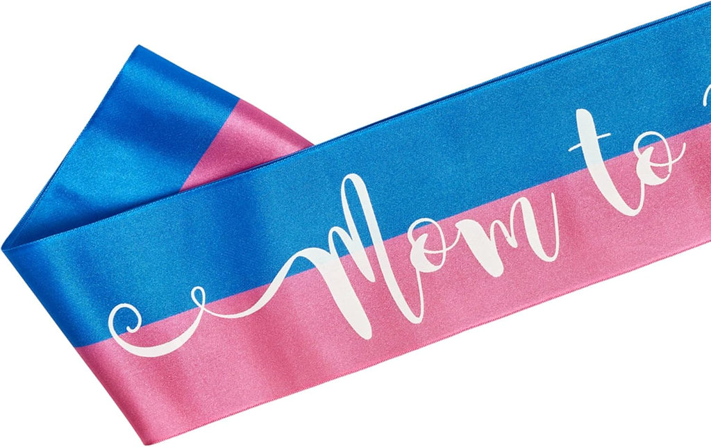 Perfect White and Gold "Mom to Be" Sash - Enjoy Your Baby Shower (White)