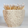 Concrete Match Holder with Striker & Extra Striker Pad,Beautiful Petal Shape Match in Jar for Cute/Fancy/Long Candle Matches,Parlor Cute Match Jar for Home Decor Gift, No Matches (Hexagon)