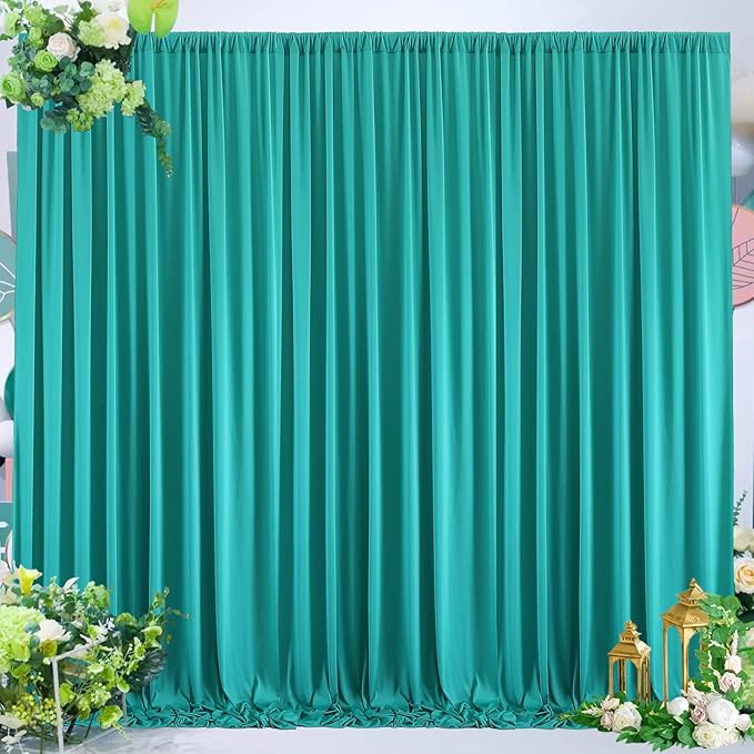 10 ft x 40 ft WWrinkle Free Turquoise Backdrop Curtain for Parties, Thick Polyester Teal Photo Backdrop Drapes,8 Panels 5ft x 10ft for Baby Shower Wedding Engagement Birthday Mermaid Party