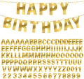 TaoBary 112 Pcs DIY Letter Kit Glitter Customizable Banner Letters Include 107 Letters and Numbers 3 Rope and 2 Needles for Birthday Halloween Christmas Wedding Valentine Party Decor(Bright Gold)