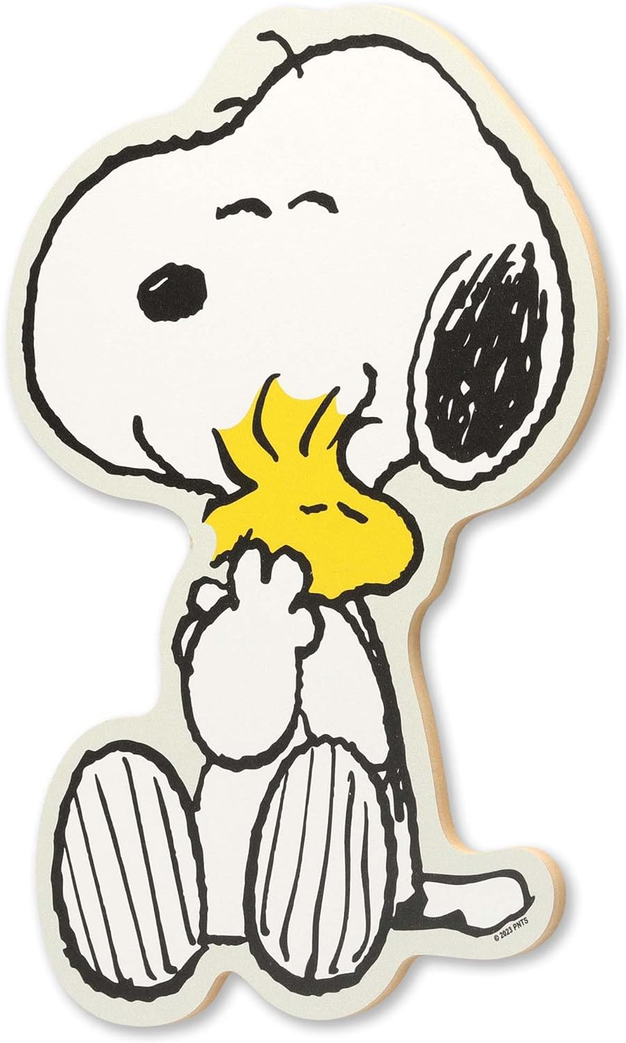 Open Road Brands Peanuts Snoopy and Woodstock Hug Wood Wall Decor - Fun Snoopy Wall Art for Kids' Bedroom or Play Room