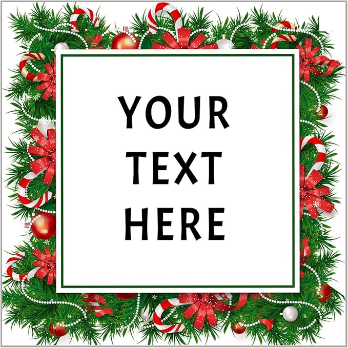100-1000pcs Custom Stickers Merry Christmas Stickers Personalized Labels Adhesive Xmas Decorative Envelope Seals Stickers for Cards Gift Boxes(VSquare-3)
